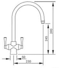 Load image into Gallery viewer, Abode Gosford 3-way Chrome Tap Size Guide