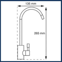 Load image into Gallery viewer, WL001 Chrome Water Faucet Size Guide